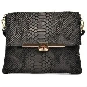 Sofia Cardoni Bags Sofia Cardoni Nero Italian Snake Embossed